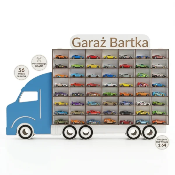 Garaż Mistrza™ Personalizowany garaż na resoraki z imieniem dziecka
